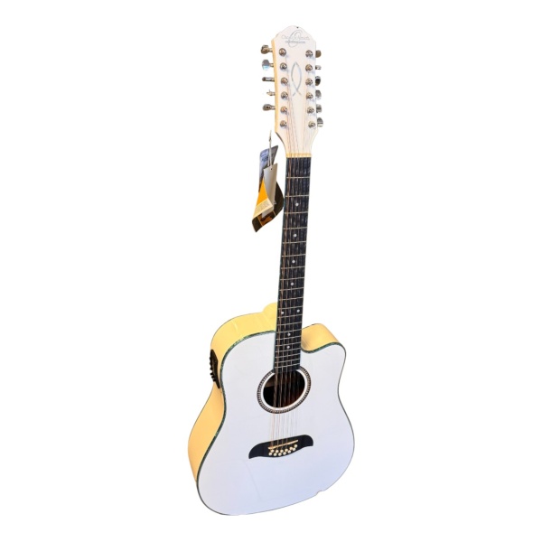 Scratch & Dent Oscar Schmidt 12-String Cutaway Acoustic Electric Guitar in White (OD312CEWH-A)