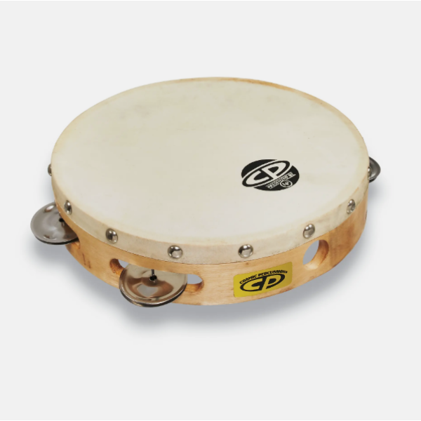 Latin Percussion CP 8 Inch Single Row Headed Wood Tambourine - Steel (CP378)