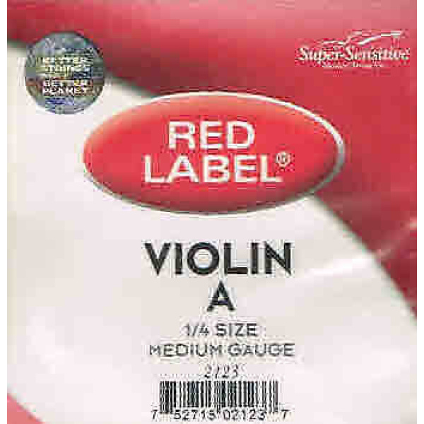 Super Sensitive Red Label Violin 1/4 Size A String Medium Gauge (2123)