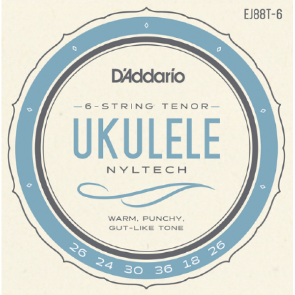 DAddario 6 String Tenor Ukulele Nyltech Strings (EJ88T-6)