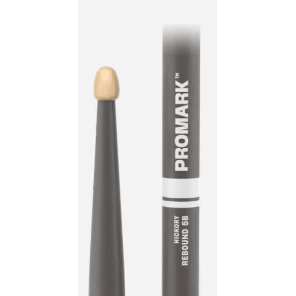 Promark, Rebound, 5B Gray Hickory Wood Tip Drum Sticks (RBH595AW-GRAY) - Image 2
