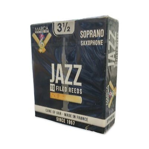 Marca Jazz Bb Soprano Saxophone Reeds - Strength 3 1/2 - Box of 10 Professiona..