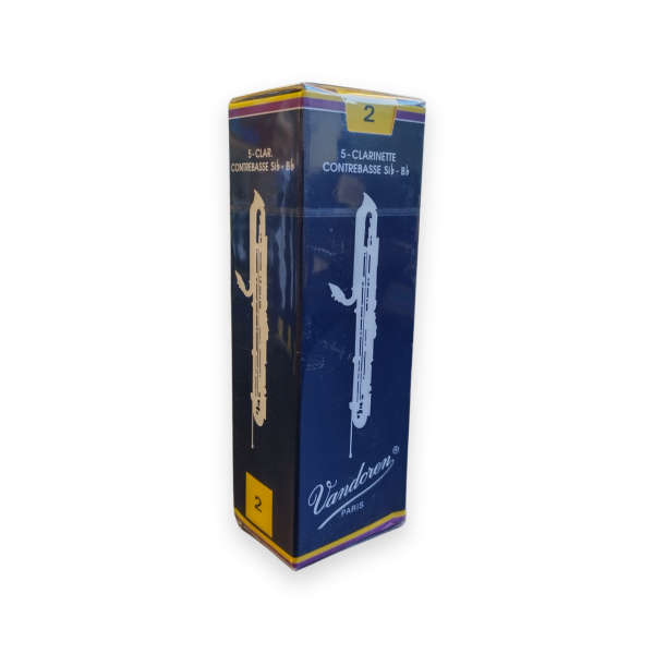 Vandoren Traditional Bb Contrabass Clarinet Reeds in Strength 2 Box of 5 Reeds..
