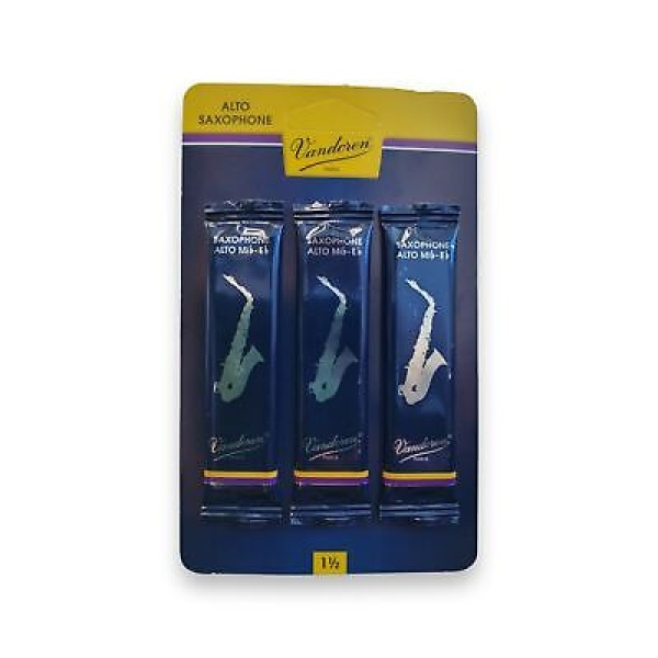 Vandoren Tradition Eb Alto Saxophone Reeds -Strength 1 1/2 - 3 Pack (SR2115/3V)