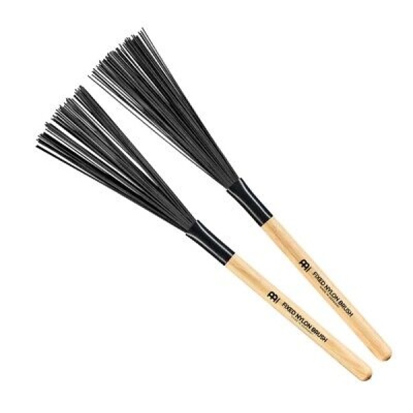Meinl Stick & Brush Fixed Nylon Drum Brushes with Wood Handles, Pair (SB303)