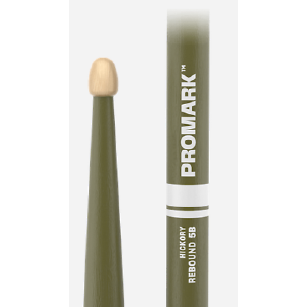 Promark, Rebound, 5B Green Hickory, Wood Tip, Drumsticks (RBH595AW-GREEN) - Image 3