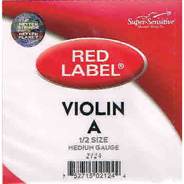 Super Sensitive Red Label Violin 1/2 Size A String Medium Gauge (2124)