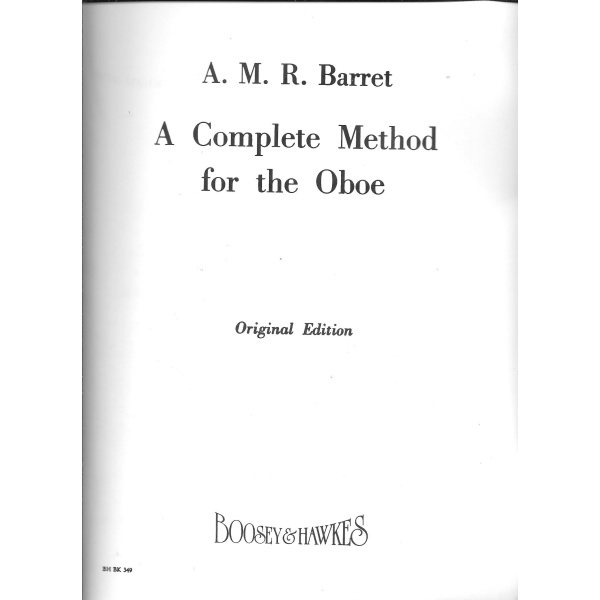 Barret Oboe Method Original Edition (A Complete Method for the Oboe) [Paperback] A. M. R. Barret - Image 2