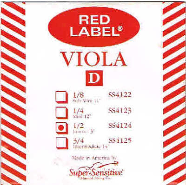 Old Stock Red Label Viola D String - 1/2 Junior 13 Inch (SS4124)
