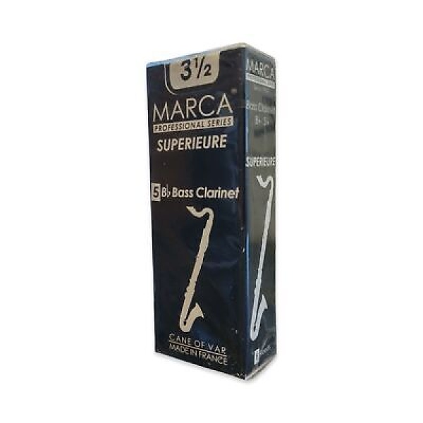 Marca Superieure Bass Clarinet Reeds - Strength 3 1/2 - Box of 5 Professional ..