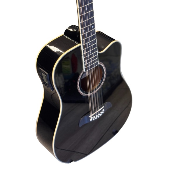 Dent & Scratch Oscar Schmidt 12 String Acoustic Electric Guitar in Black (OD312CEB-A-U) - Image 2