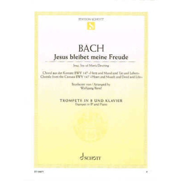 Jesus Bleibet Meine Freude (Jesu, Joy of Mans Desiring) for Bb Trumpet & Piano..