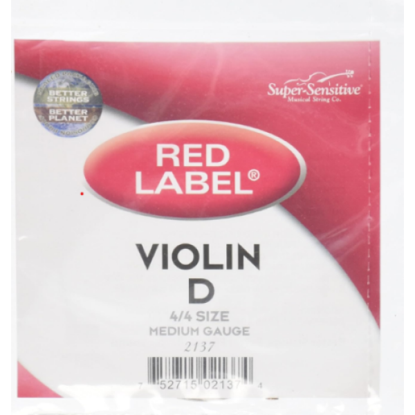 Red Label 4/4 Violin D String, Medium (2137)