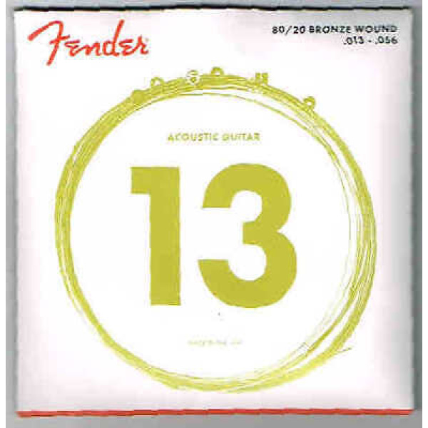 Fender 13- 80/20 Bronze Wound .013-.056 - 6 Acoustic Guitar Strings