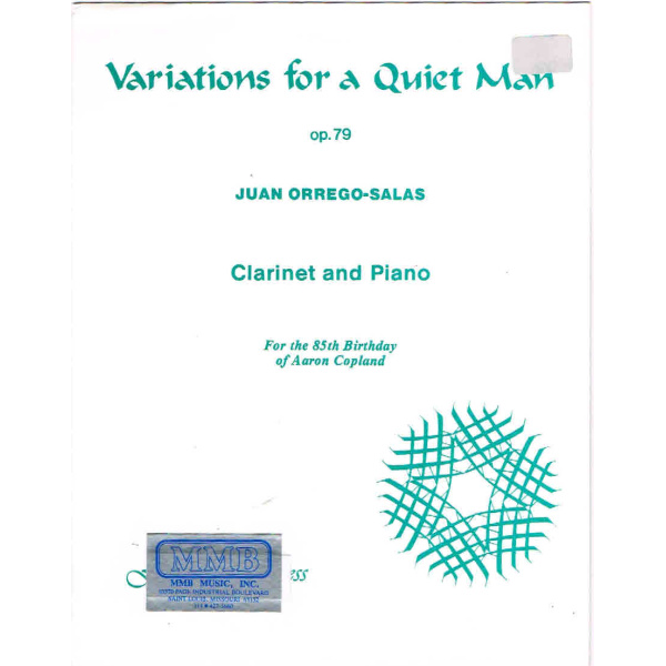 Variations for a Quiet Man Op. 79 by Juan O. for Clarinet & Piano (00040157)