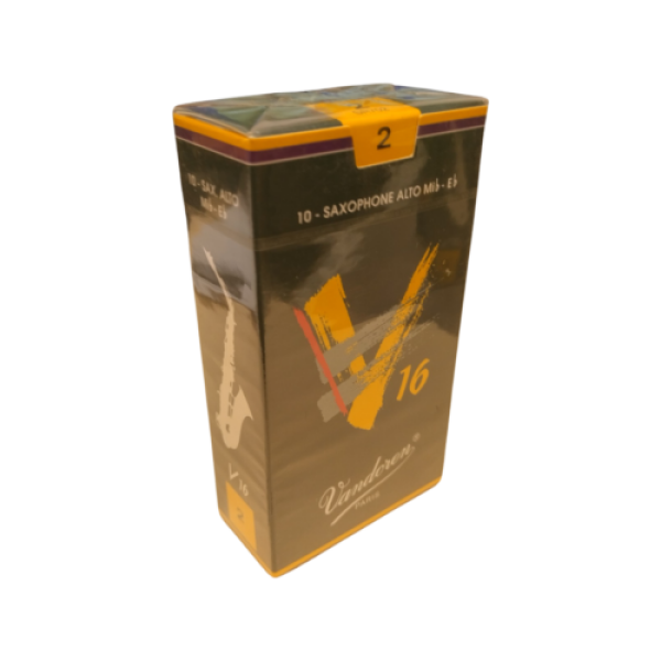 Vandoren V16 Eb Alto Saxophone Reeds - Strength 2 - Box of 10 Reeds (SR702)