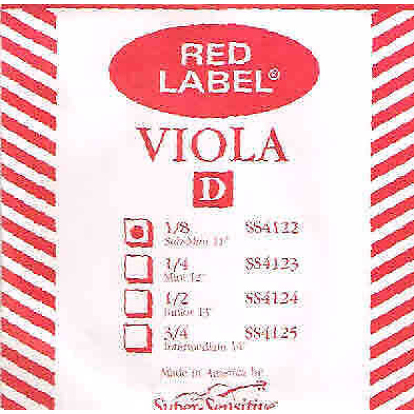 Super Sensitive Red Label Viola Sub-Mini 11 Inch D String (SS4122)