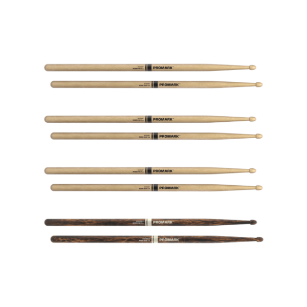 Rebound 5A Hickory Drumstick, Acorn Wood Tip, FireGrain Bonus Four Pack (RBH565AW-4PFG) - Image 2