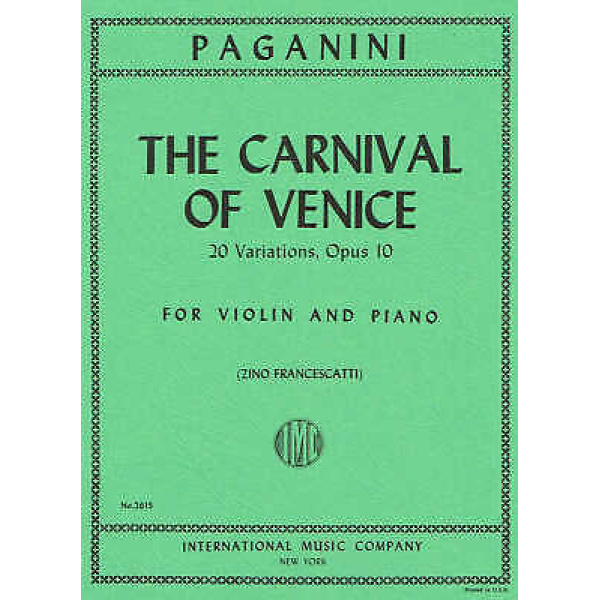 Carnival of Venice: 20 Variations, Opus 10