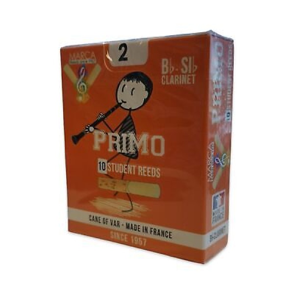Marca Primo Bb Clarinet - Strength 2 - Box of 10 Reeds - Made in France - PO220
