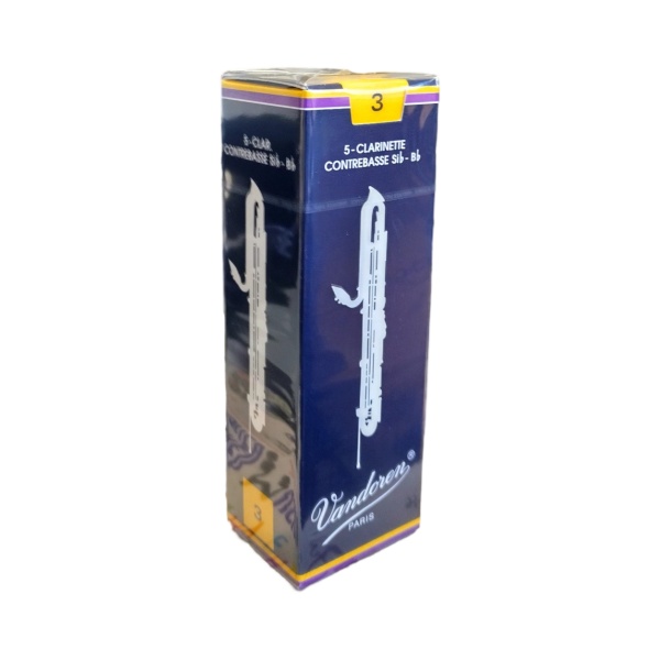Vandoren Traditional Bb Contrabass Clarinet Reeds Strength 3 - Box of 5 Reeds