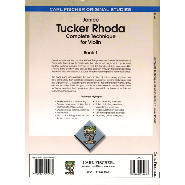 Complete Technique for Violin, Book 1 (VIOLON) Janice Tucker Rhoda - Image 5