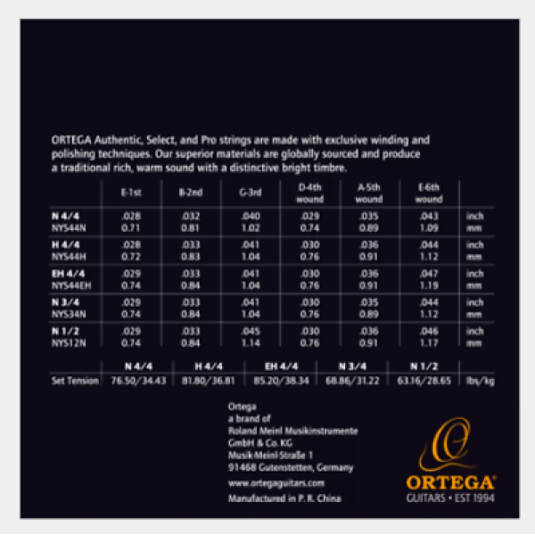 Ortega Guitars - Select - Classical Guitar Strings - Hard Tension (NYS44H) - Image 2