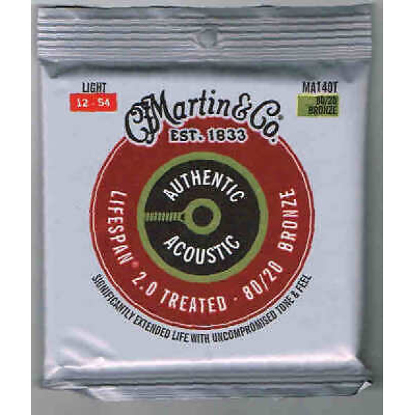 Martin & Co. Lifespan 2.0 Treated 80/20 Bronze Authentic Acoustic Guitar Strin..