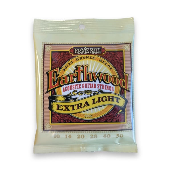 Ernie Ball Earthwood Extra Light 80/20 Bronze Acoustic Guitar Strings, 10-50 G..