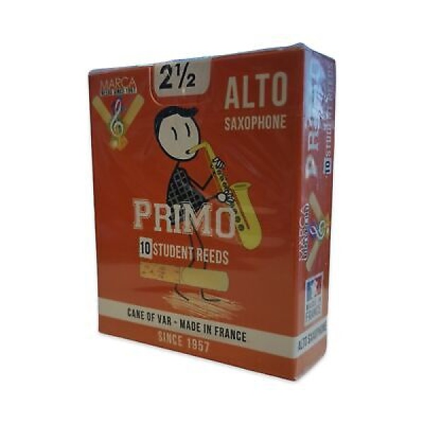Marca Primo Eb Alto Saxophone Reeds - Strength 2 1/2 - Box of 10 Reeds - Made ..