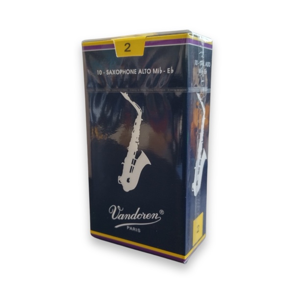 Vandoren Traditional Eb Alto Saxophone Reeds.  Strength 2.  Box of 10 Reeds (S..
