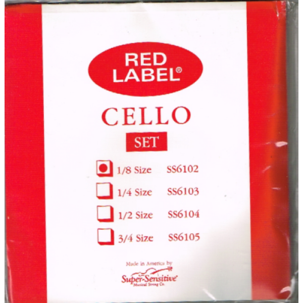 Red Label Cello 1/8 Size String Set (6102)