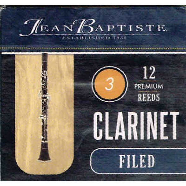 Jean Baptiste Bb Clarinet Premium Filed Reeds - Strength 3 - Box of 12