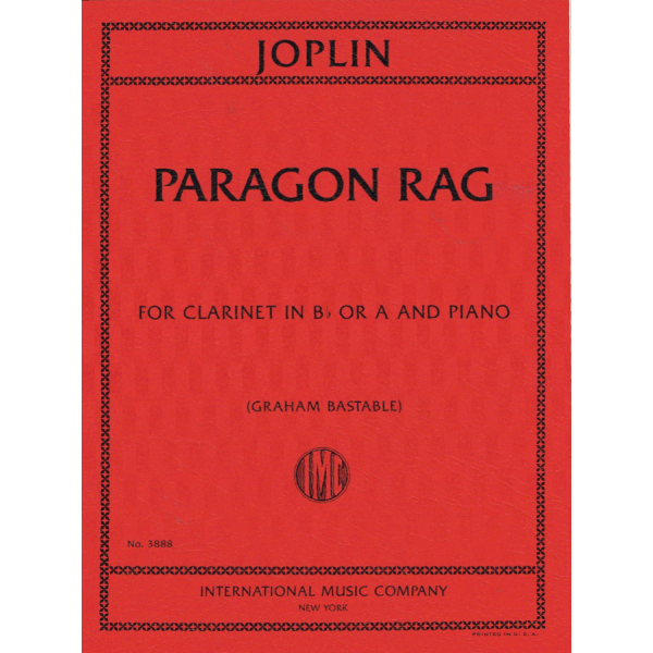 Joplin - Paragon Rag for Clarinet in Bb or A & Piano - IMC (3888)