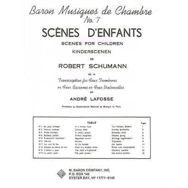Baron Musiques De Chambre No 7. Scenes for Children Kinderscenen DE Robert Sch..