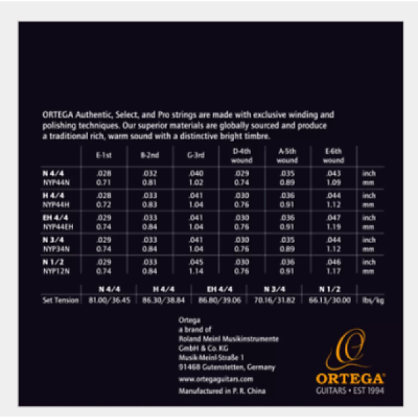 Ortega Guitars - Pro - Classical Guitar Strings - Hard Tension (NYP44H) - Image 2