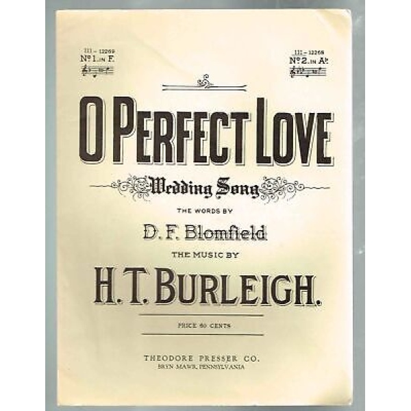 Pre-Owned O Perfect Love Wedding Song by H.T Burleigh