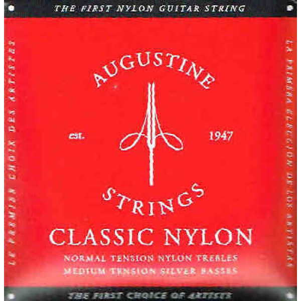 Augustine Classic Red Medium Tension Nylon Guitar Strings - Set of 6 Strings
