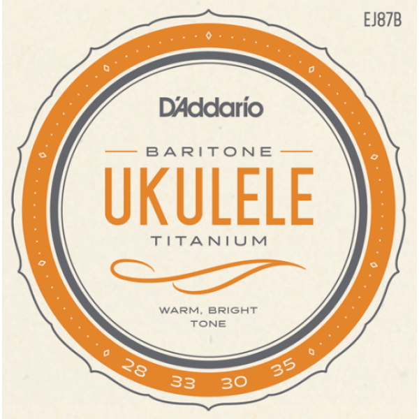DAddario Baritone Ukulele Strings - Warm, Bright Tone (EJ87B)