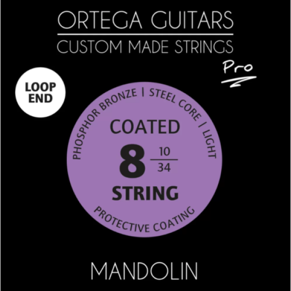 Ortega Guitars Custom Made Strings, 8-String Mandolin Strings - Loop End (MAP-8)