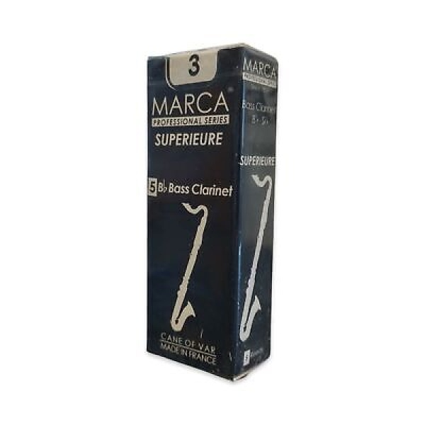 Marca Superieure Bass Clarinet Reeds - Strength 3 - Box of 5 Professional  Ree..