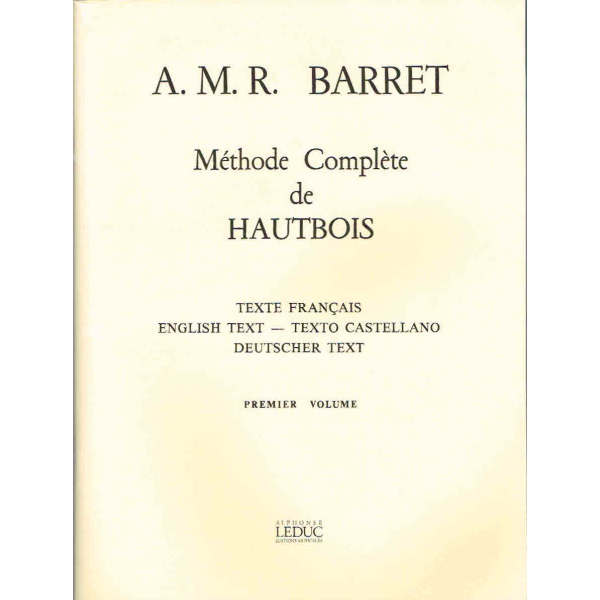 Pre-Owned AMR Barret Methode Complete De Hautbois - Premier Volume (AL20324)