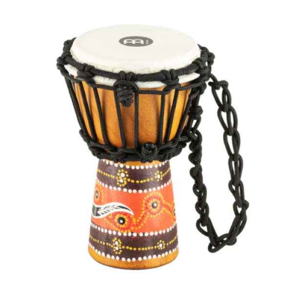 Meinl Percussion 4 1/2 Inch Wood Djembe - Python Design - Mahogany (HDJ5-XXS)