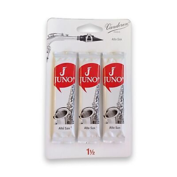 Juno by Vandoren - Eb Alto Saxophone Reeds - Strength 1 1/2 - Pack of 3 Reeds
