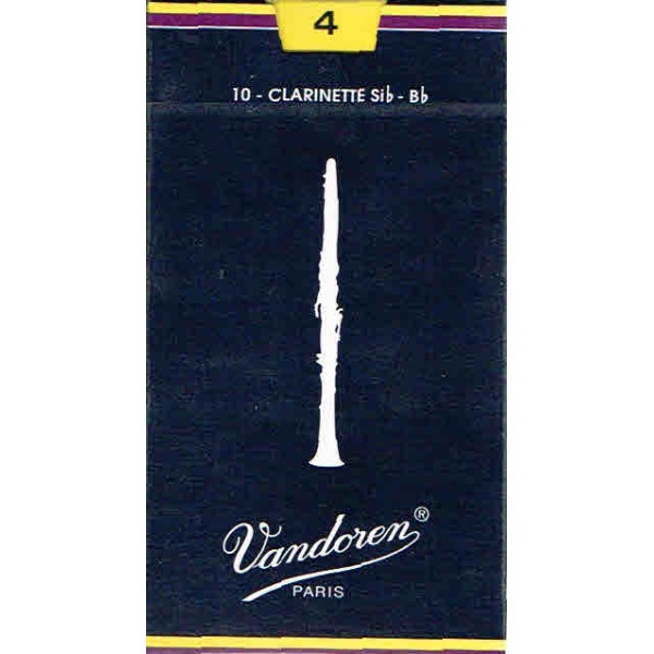 Vandoren Traditional Bb Clarinet Reeds Strength 4 - Box of 10 Reeds (CR104)