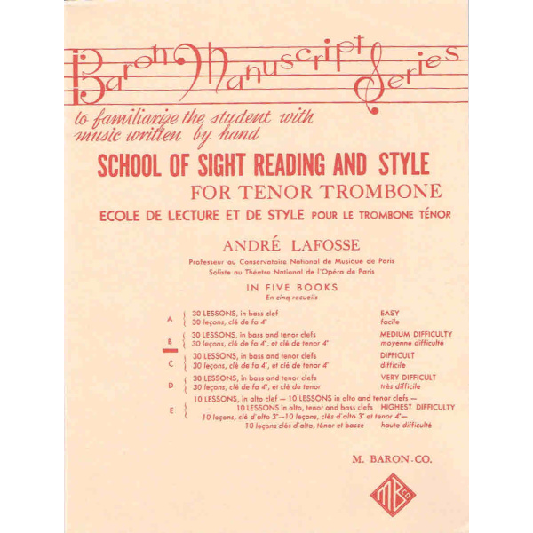 School of Sight Reading and Style for Tenor Trombone - B (Medium Difficulty)
