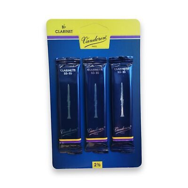 Vandoren Traditional Bb Clarinet Reed Strength 2 1/2 - Pack of 3 Reeds (CR1025/3V)