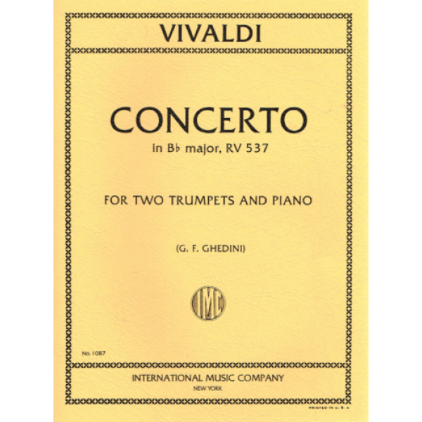 Vivaldi - Concerto in Bb Major, RV 537 for Two Trumpet and Piano Sheet Music- ..