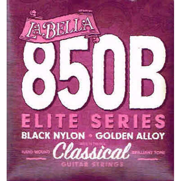 La Bella 850B Elite Series Black Nylon Golden Alloy Classical Guitar Strings