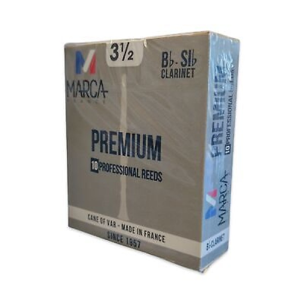 Marca Premium Bb Clarinet Reeds - Strength 3 1/2 - Box of 10 Professional  Ree..